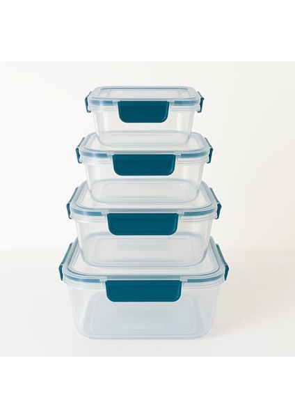 Store 4 Lü Kilitli Saklama Kabı Seti - Sızdırmaz Kapaklı, Farklı Boy ve Renklerde, Bpa Içermez, Plastik Gıda Saklama Kutusu (2150 Ml- 1300 ml - 700 ml - 300 Ml) (Mavi) modelleri
