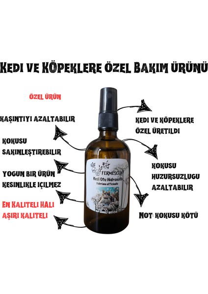Kedi Otu Suyu - Hidrosolü - Kedi ve Köpeklere Özel Ürün - 100 ml