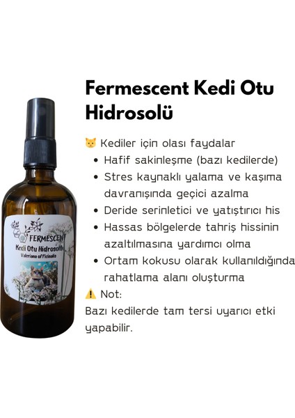 Kedi Otu Suyu - Hidrosolü - Kedi ve Köpeklere Özel Ürün - 100 ml modelleri