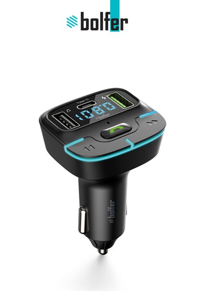 Araç Içi Şarj Cihazı Çakmaklık Pd Girişli Fm Transmitter Bluetooth USB Type-C Hızlı Şarj Çıkışlı FM02 modelleri