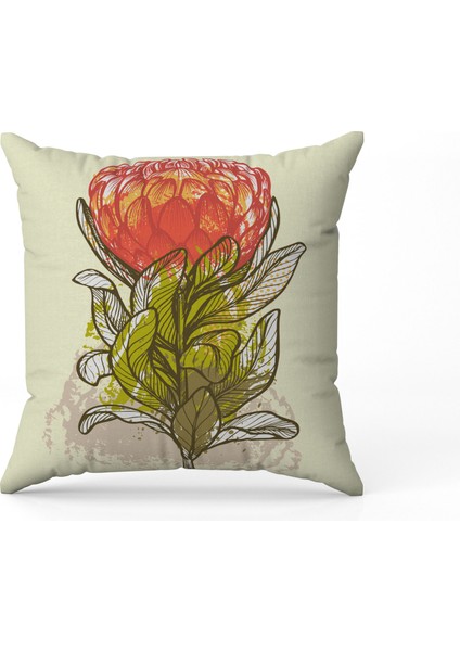 Tropikal Bitki Desenli Dijital Baskı Çift Taraf Desenli 2'li Kare Yastık Kırlent Kılıfı fırsatları