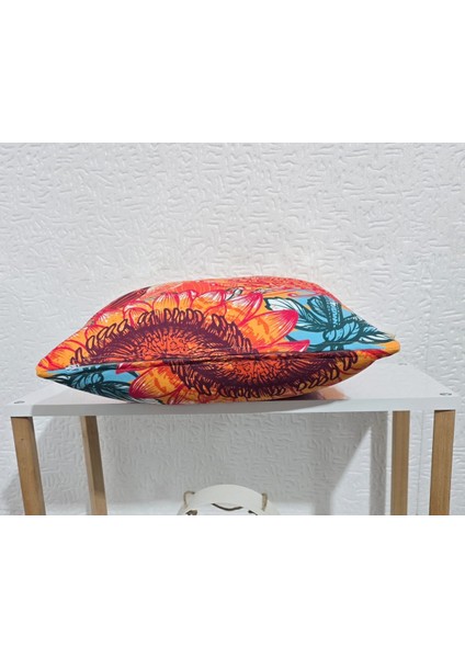 Tropikal Bitki Desenli Dijital Baskı Çift Taraf Desenli 2'li Kare Yastık Kırlent Kılıfı indirimleri