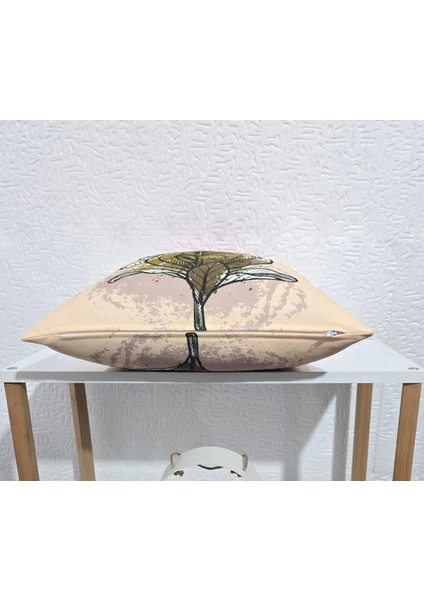 Tropikal Bitki Desenli Dijital Baskı Çift Taraf Desenli 2'li Kare Yastık Kırlent Kılıfı