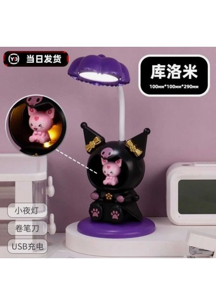 Sevimli Karakterler Kalem Tıraşlı LED Işıklı Gece ve Masa Lambası(Pembe-Siyah-Mor) fiyatları