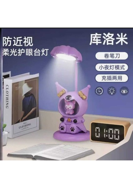 Sevimli Karakterler Kalem Tıraşlı LED Işıklı Gece ve Masa Lambası(Pembe-Siyah-Mor) fırsatları