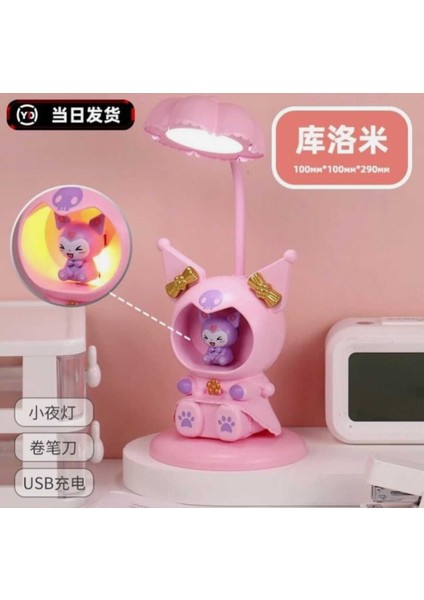 Sevimli Karakterler Kalem Tıraşlı LED Işıklı Gece ve Masa Lambası(Pembe-Siyah-Mor) indirimleri