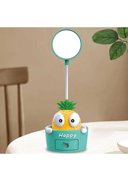 Karikatür Havuç-Ananas Figürlü Oynar Başlıklı 3 Kademeli LED Şarjlı Masa Lambası Kalem Tıraşlı modelleri