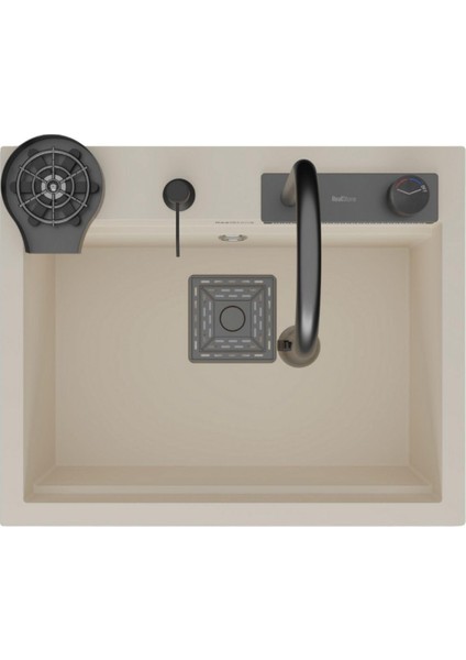 Angel Granit Akıllı Eviye Seti Krem 60X49