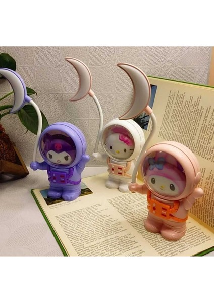 Sevimli Karikatür Göz Korumalı USB Gece Lambası (Beyaz-Pembe-Mor)