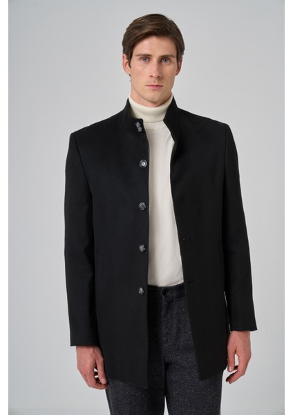 Erkek Siyah Desenli Hakim Yaka Dynamic Fit Kaban modelleri