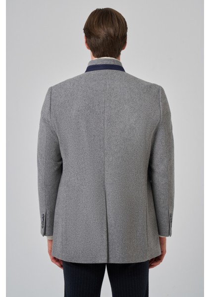Erkek Gri Düz Hakim Yaka Dynamic Fit Kaban indirimleri