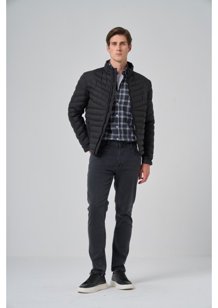 Erkek Siyah Polyester Kısa Kapitone Mont fırsatları