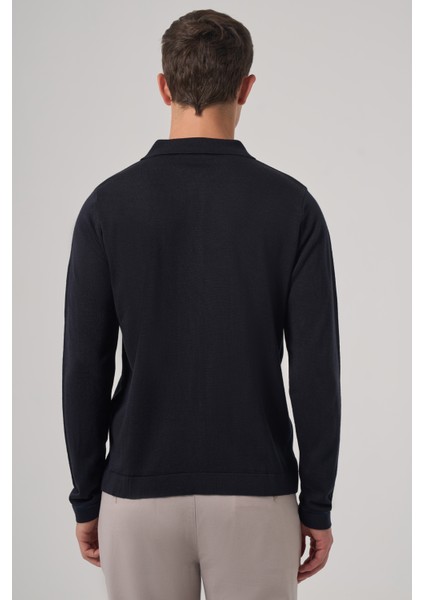 Erkek Lacivert Trend Polo Yaka Gömlek Triko indirimleri