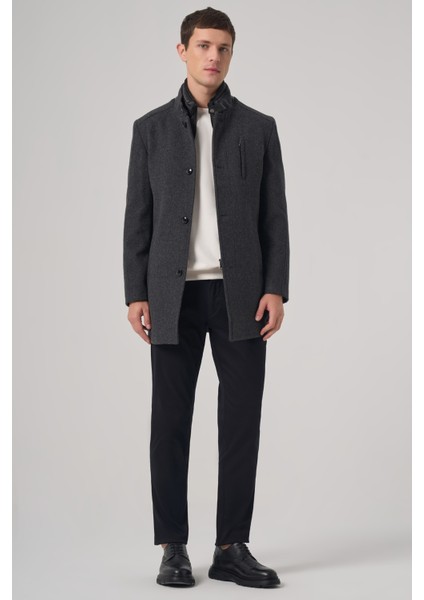 Erkek Antrasit Yünlü Dynamic Fit Kambet Çıkma Mostra Kaban modelleri