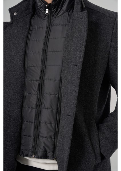 Erkek Antrasit Yünlü Dynamic Fit Kambet Çıkma Mostra Kaban fırsatları