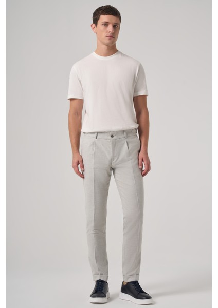 Erkek Gri Trend Pileli Slim Fit Pantolon modelleri
