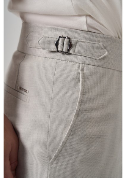 Erkek Gri Trend Pileli Slim Fit Pantolon fırsatları