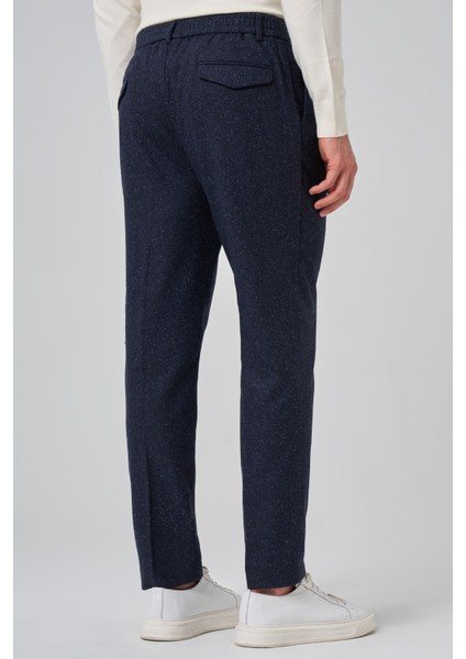 Erkek Lacivert Yünlü Trend Desenli Slim Fit Pantolon indirimleri