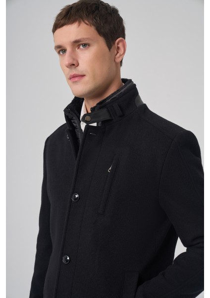 Erkek Siyah Yünlü Dynamic Fit Kambet Çıkma Mostra Kaban fiyatları