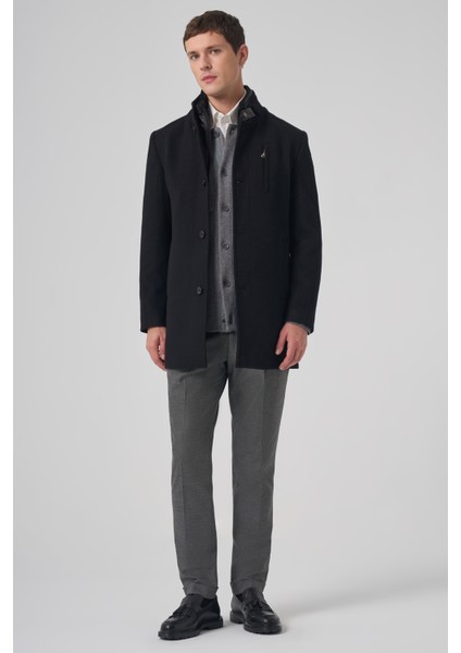 Erkek Siyah Yünlü Dynamic Fit Kambet Çıkma Mostra Kaban modelleri