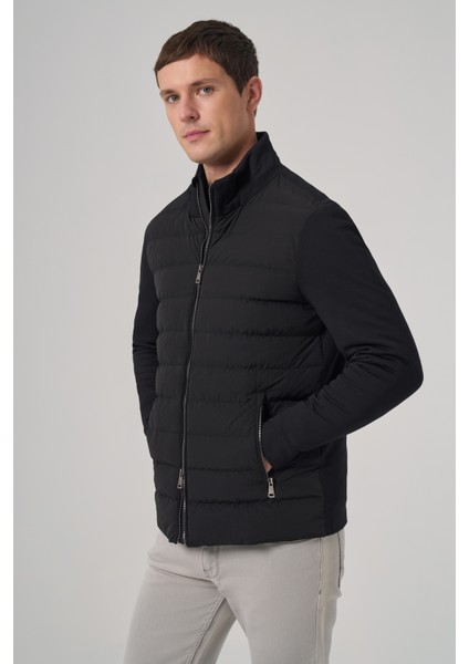 Erkek Siyah Poliamid Kısa Kapitone Mont fiyatları