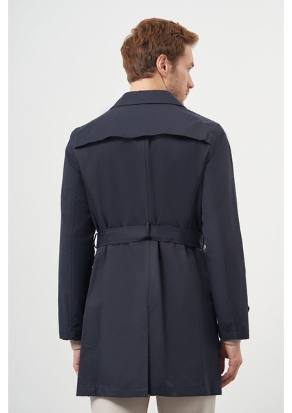Erkek Lacivert Poliamit Kemerli Trençkot indirimleri