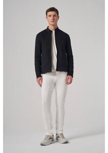 Erkek Siyah Trend Baharlık Çift Taraflı Süet Mont modelleri