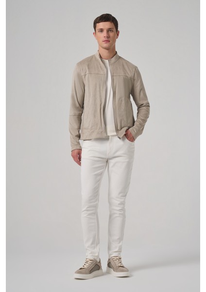 Erkek Taş Trend Baharlık Çift Taraflı Süet Mont