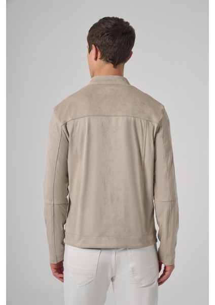 Erkek Taş Trend Baharlık Çift Taraflı Süet Mont