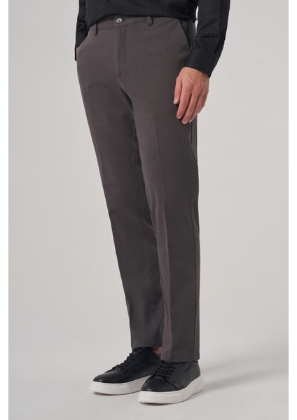 Erkek Antrasit Pamuk Trend Dynamic Fit Chino Pantolon