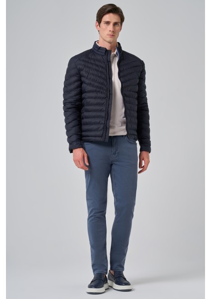 Erkek Lacivert Polyester Kısa Kapitone Mont fırsatları