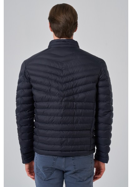Erkek Lacivert Polyester Kısa Kapitone Mont indirimleri