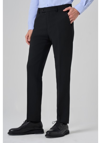 Erkek Siyah Poliviskon Basic Slim Fit Pantolon fiyatları