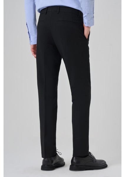 Erkek Siyah Poliviskon Basic Slim Fit Pantolon indirimleri