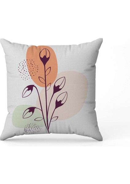 Soyut Bitki Desenli Dijital Baskı Çift Taraf Desenli 2'li Kare Yastık Kırlent Kılıfı fırsatları