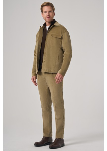 Erkek Bej Trend Çift Cepli Kadife Gömlek Ceket fırsatları