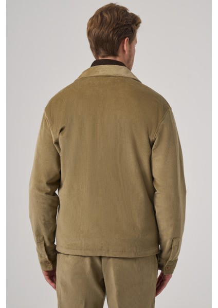 Erkek Bej Trend Çift Cepli Kadife Gömlek Ceket indirimleri