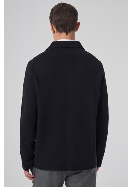 Erkek Siyah Trend Kapaklı Cepli Düğmeli Hırka indirimleri