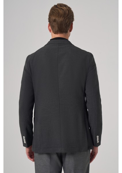 Erkek Antrasit Trend Slim Fit Mono Yaka Ceket indirimleri