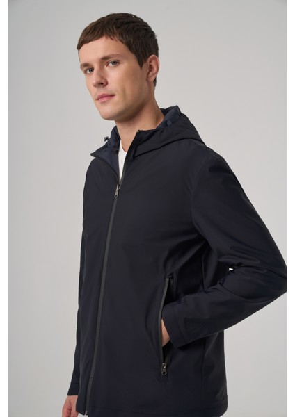 Erkek Lacivert Trend Çift Taraflı Kapüşonlu Mont fırsatları