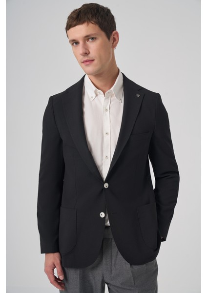 Erkek Siyah Trend Slim Fit Mono Yaka Ceket fiyatları