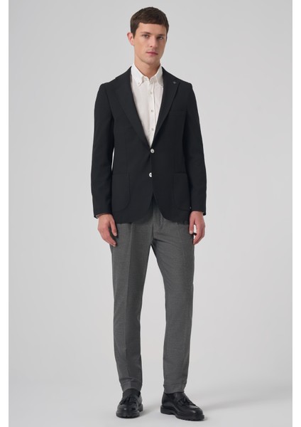 Erkek Siyah Trend Slim Fit Mono Yaka Ceket fırsatları