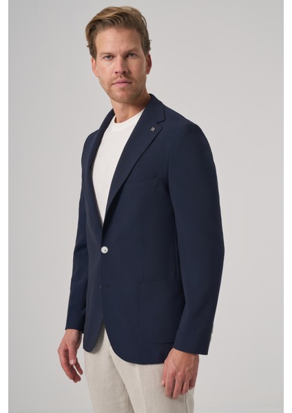 Erkek Lacivert Trend Slim Fit Mono Yaka Ceket fiyatları