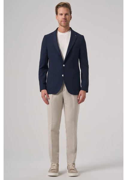 Erkek Lacivert Trend Slim Fit Mono Yaka Ceket fırsatları