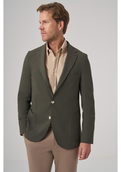 Erkek Haki Trend Slim Fit Mono Yaka Ceket fiyatları