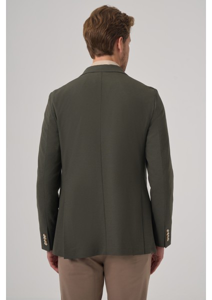 Erkek Haki Trend Slim Fit Mono Yaka Ceket indirimleri