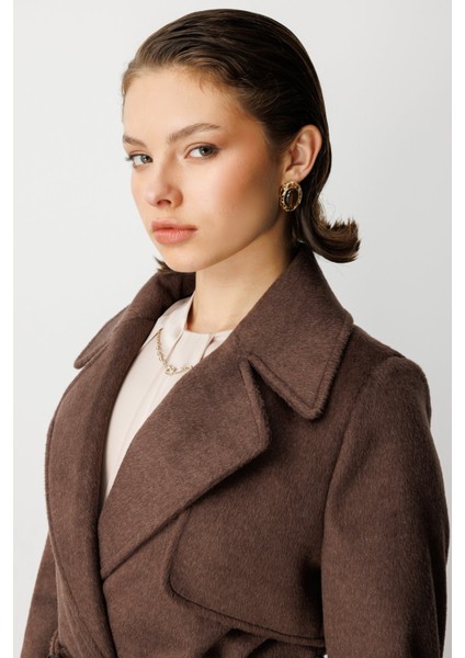 Beli Kuşaklı Kruvaze Kaşe Kaban 6053-26K fiyatları