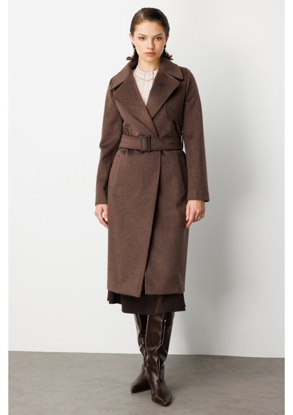 Beli Kuşaklı Kruvaze Kaşe Kaban 6053-26K fırsatları