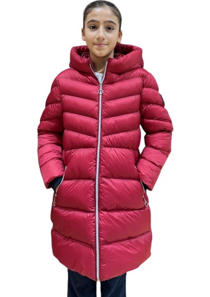 Kız Çocuk Kapüşonlu Kışlık Şişme Mont 51338