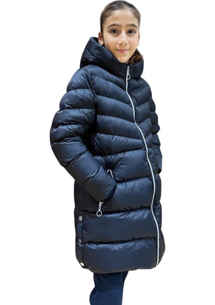 Kız Çocuk Kapüşonlu Kışlık Şişme Mont 51338 modelleri